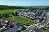 Graven Hill aerial with homes woodland and play space
