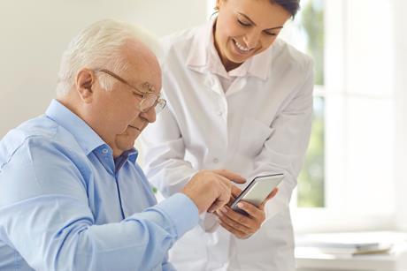 Digital switchover elderly care shutterstock